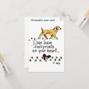 Carte Chiens laisser des empreintes sur votre dessin de 