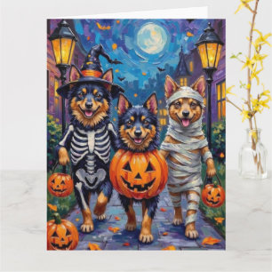Carte Chiens Lapons Finlandais Trick ou Traiter Hallowee