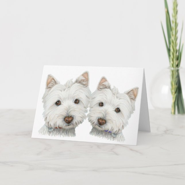 Carte Chiens mignons de Westie (Devant)