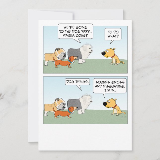 Carte Chiens mignons et drôles prévoient un voyage au pa (Devant)