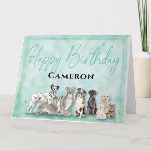 Carte Chiens mignons Joyeux Anniversaire