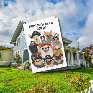 Carte Chiens pirates Message d'anniversaire - Années de 