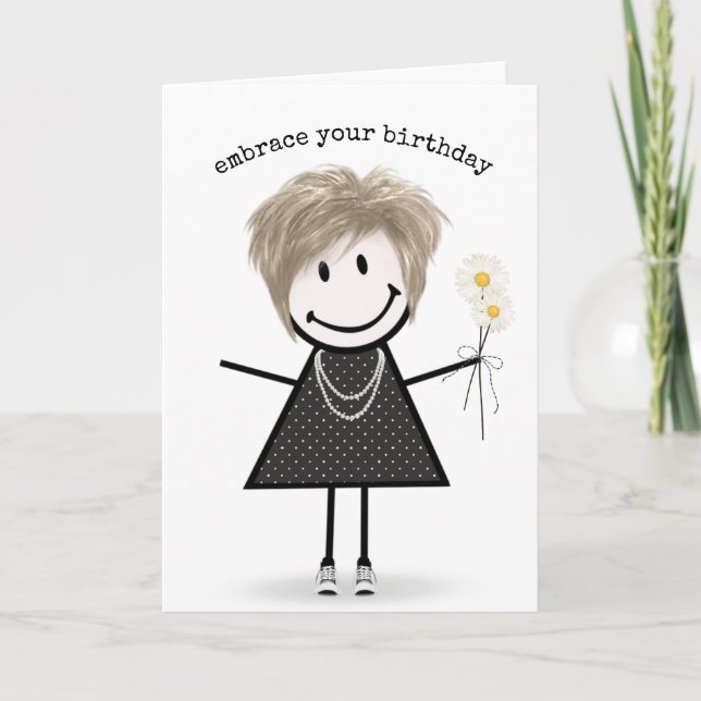 Carte Chiffre d'anniversaire fille avec marguerites (Devant)