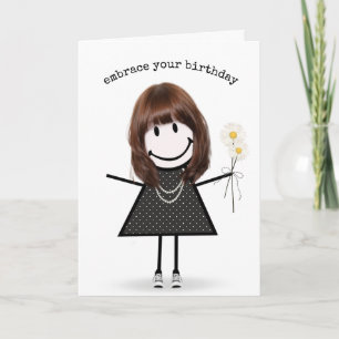 Carte Chiffre d'anniversaire fille avec marguerites