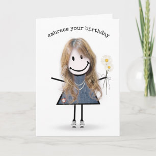 Carte Chiffre d'anniversaire fille avec marguerites
