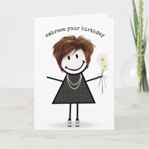 Carte Chiffre d'anniversaire fille avec marguerites