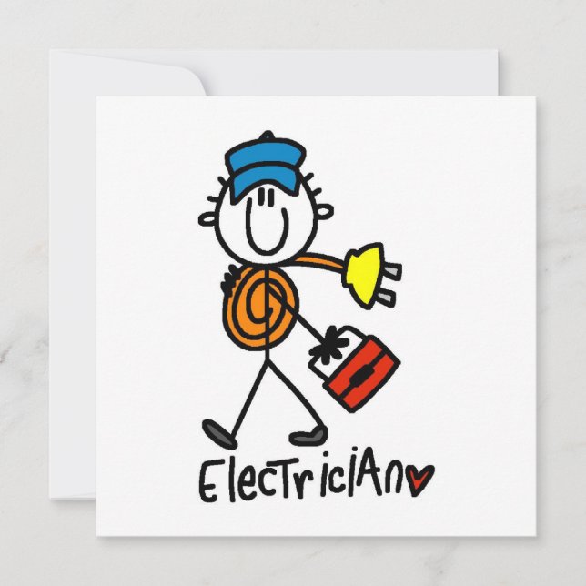 Carte Chiffre de bâton électricien (Devant)