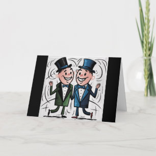 Carte Chiffres amusants de Mariage gay et de chevalet de