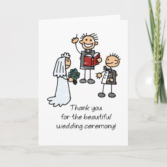 Carte Chiffres de bâton officiel du Mariage Merci (Devant)