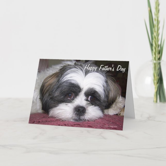 Carte Chih Tzu Fête des pères de chien (Devant)