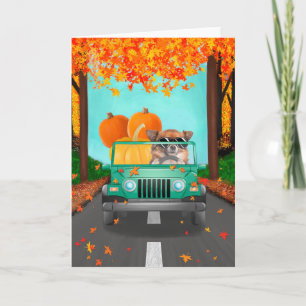 Carte Chihuahua Chien Citrouille d'automne