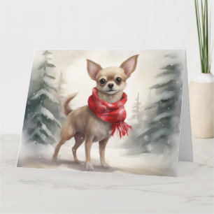 Carte Chihuahua Chien dans Noël de neige