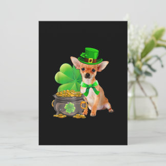 Carte Chihuahua Chien Shamrock Chien Jour de la Saint Pa