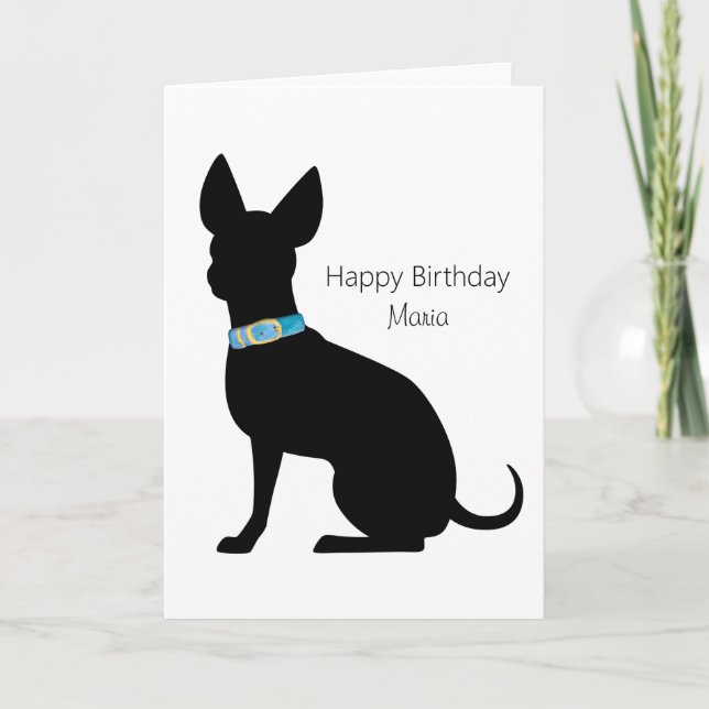Carte Chihuahua Chig pour anniversaire personnalis (Devant)