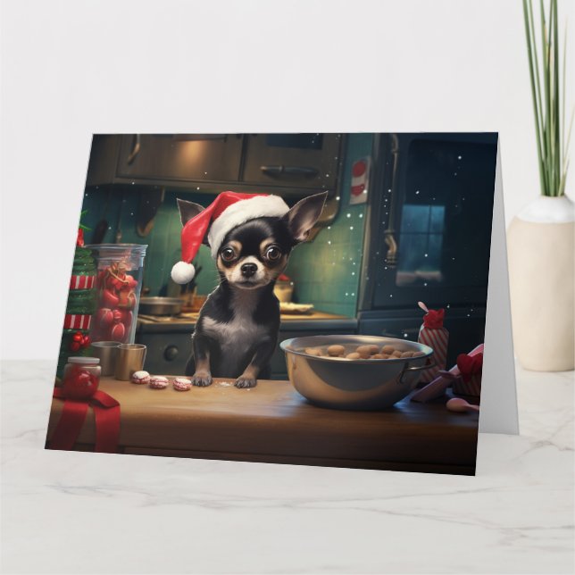 Carte Chihuahua Christmas Cookies Holiday (Devant)