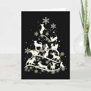 Carte Chihuahua Christmas Tree Snowflakes Joyeux Noël Ch