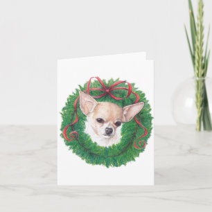 Carte Chihuahua Holiday Dog Art Note Card