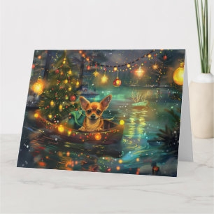 Carte Chihuahua Noël Festive Voyage