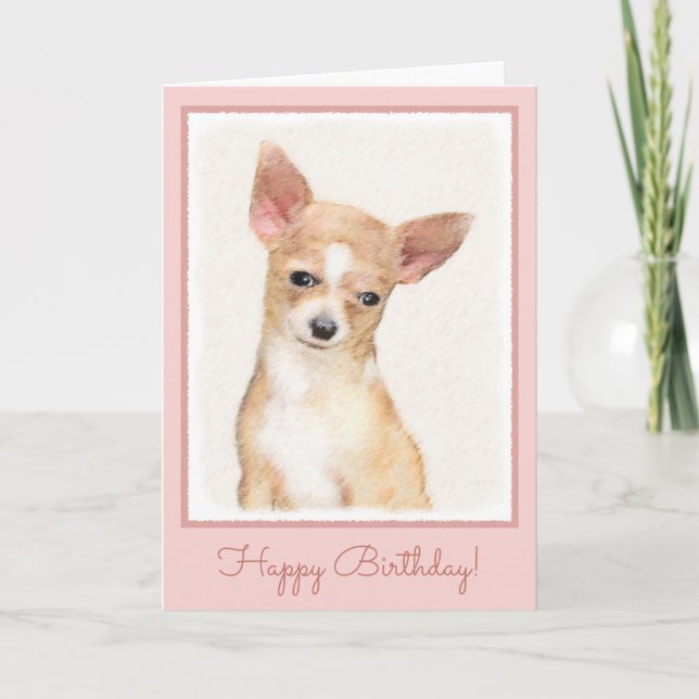 Carte Chihuahua Peinture - Cute Original Chien Art (Devant)