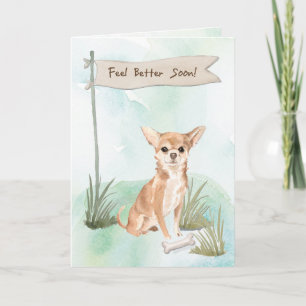 Carte Chihuahua se sent mieux après la chirurgie à chien