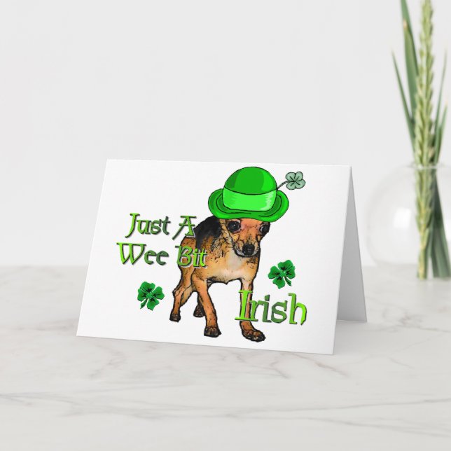 Carte Chihuahua St Patrick's Day (Devant)