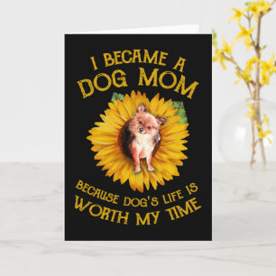 Carte Chihuahua tournesol maman de chien amoureux des ch
