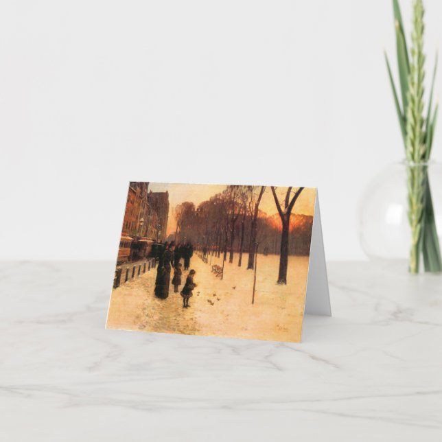 Carte Childe Hassam - Boston au crépuscule quotidien (Devant)