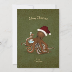 Carte Chimie Octopus Parchemin Vintage Noël