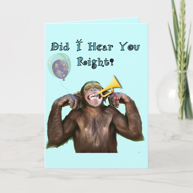 Carte Chimpanzé drôle au-dessus de l'anniversaire de (Devant)