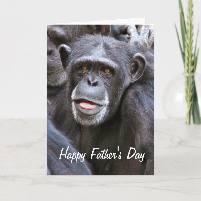 Carte Chimpanzé Photo Bonne Fête des pères (Devant)