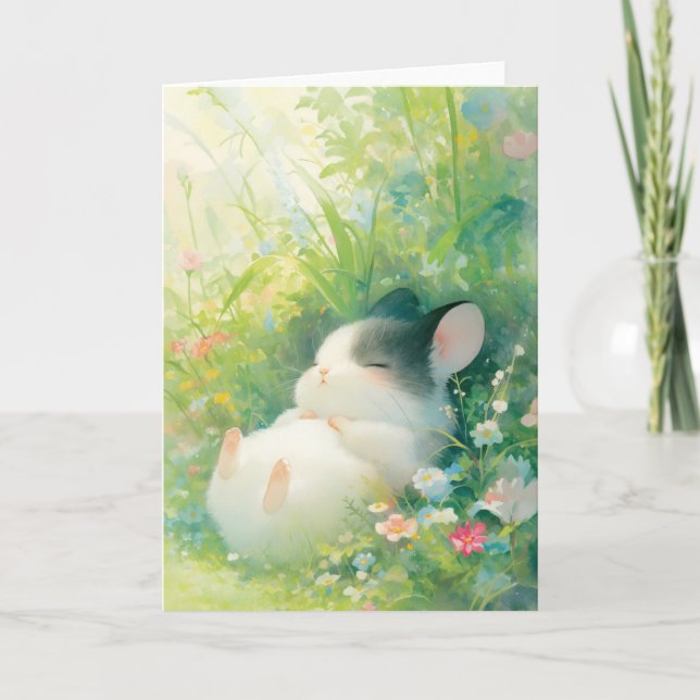 Carte Chinchilla Paisible florale Nap (Devant)