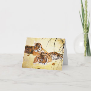 Carte chine cool tigre moelleux repos art coucher du sol