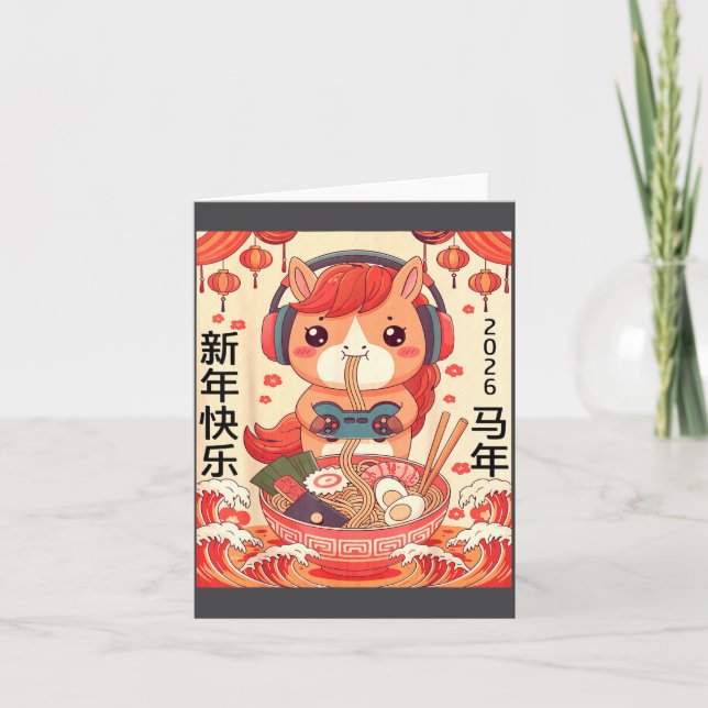 Carte Chinese Lunar New Year Of The Horse 2026 Ramen Noo (Devant)