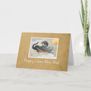 Carte chinoise Dragon Lunn New Year 5" x7"