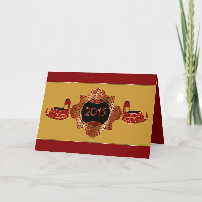 Carte chinoise fleurie de la nouvelle année 2013 (Devant)