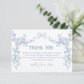 Carte Chinoiserie Toile Baby Shower Thank You Card