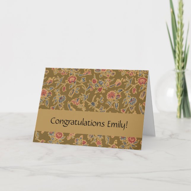 Carte Chintz Fleur Classique Joli Design Floral Doux (Devant)