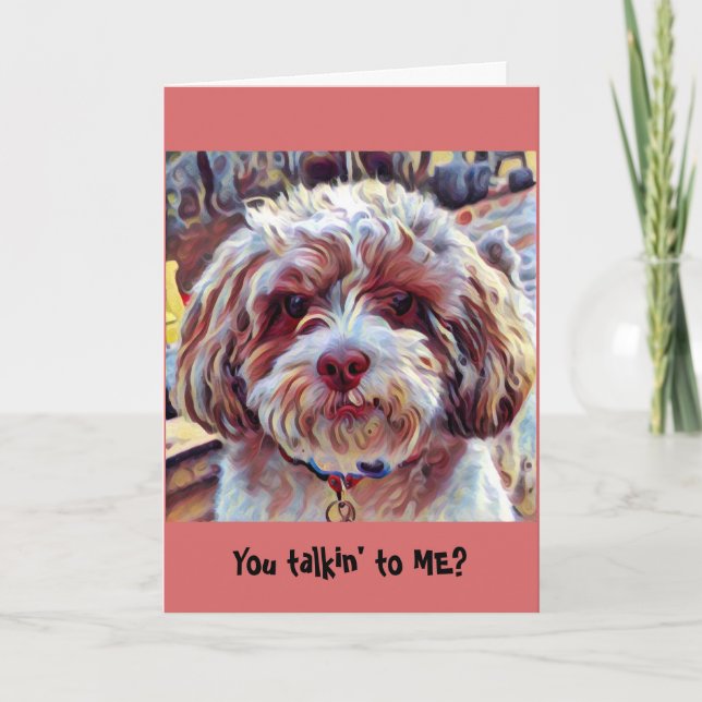 Carte Chiot artistique lunatique de chien de Shih-Poo (Devant)