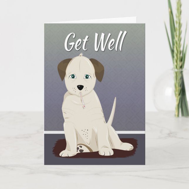 Carte Chiot couleur crème pour se tirer bien (Devant)