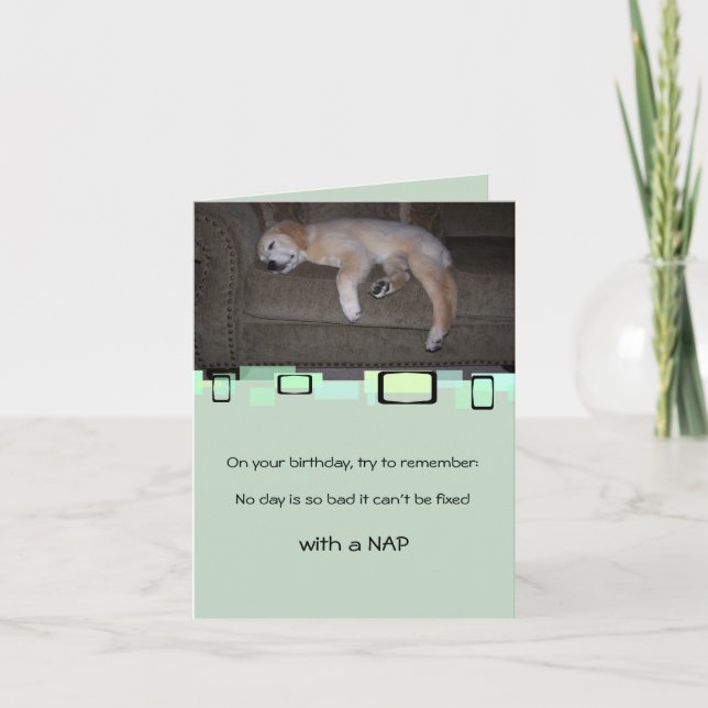 Carte Chiot faisant une sieste de golden retriever (Devant)