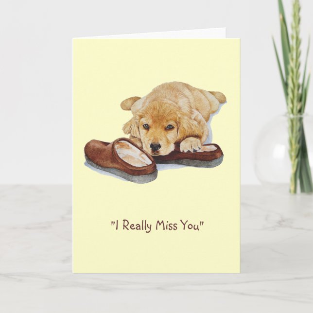 Carte chiot golden récupérateur triste chien qui vous ma (Devant)