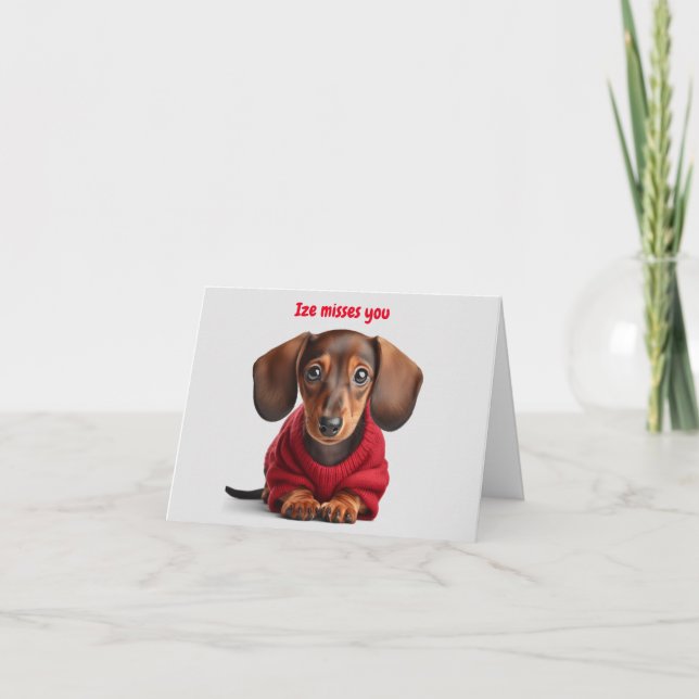 Carte Chiot Teckel Adorable  (Devant)