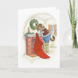 Carte Chipmunk Christmas Stocking card