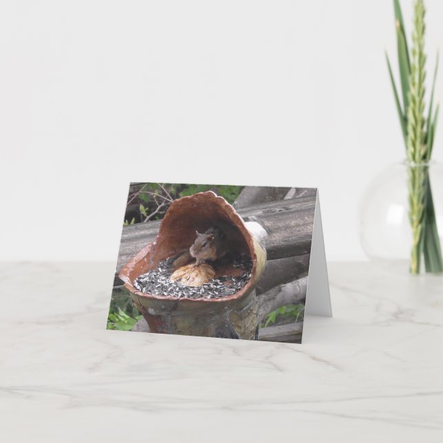 Carte Chipmunk de régime à vis amusant avec des joues co (Devant)