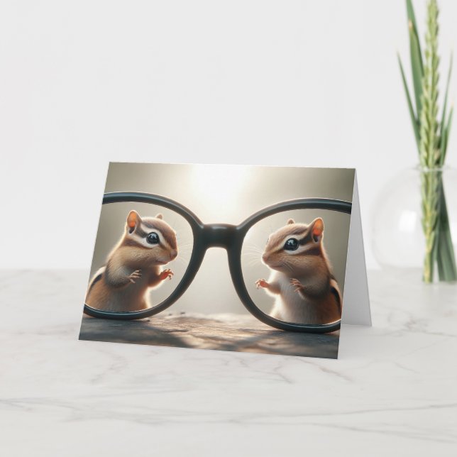 Carte Chipmunks à travers des lunettes (Devant)