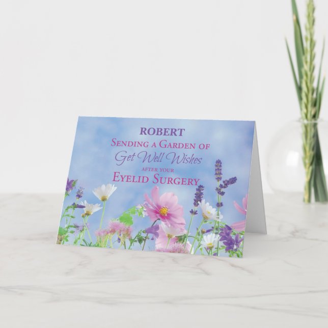 Carte Chirurgie de l'paupière obtenir de bons Fleurs sau (Devant)
