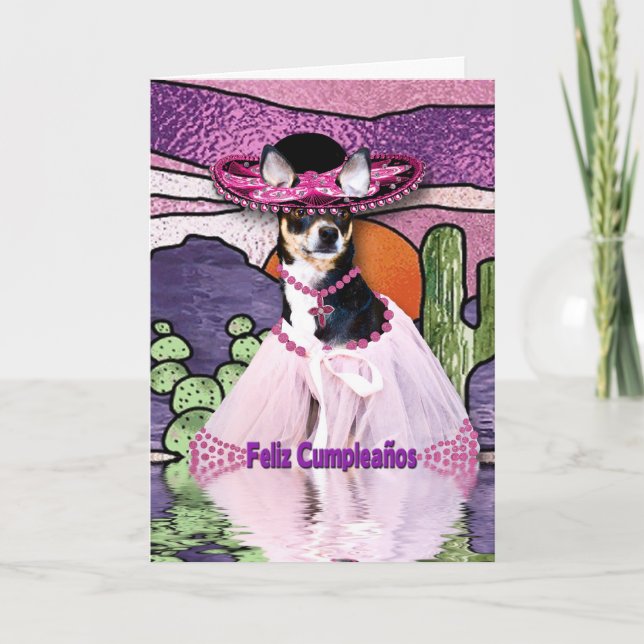 Carte Chiwawa de Feliz Cumpleaños (joyeux anniversaire) (Devant)