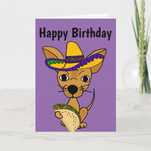 Carte Chiwawa drôle mangeant la bande dessinée de taco