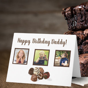 Carte Chocolat Aquarelle 3 Collage Photo Anniversaire