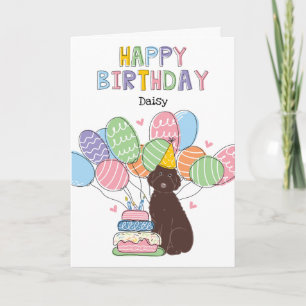 Carte Chocolat Aussiedoodle Chien Joyeux Anniversaire